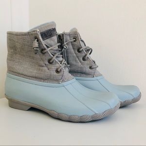 Blue & Grey Sperry Duck Boots